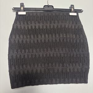 WOWcouture Women’s Black Weave Mini Skirt Midi Layered Party Medium